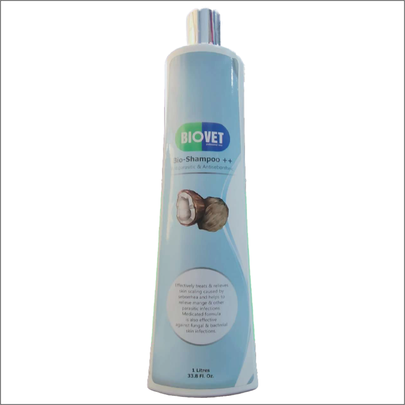 BioVet Bio-Shampoo ++ Antiparasitic & Antiseborrheic 1L