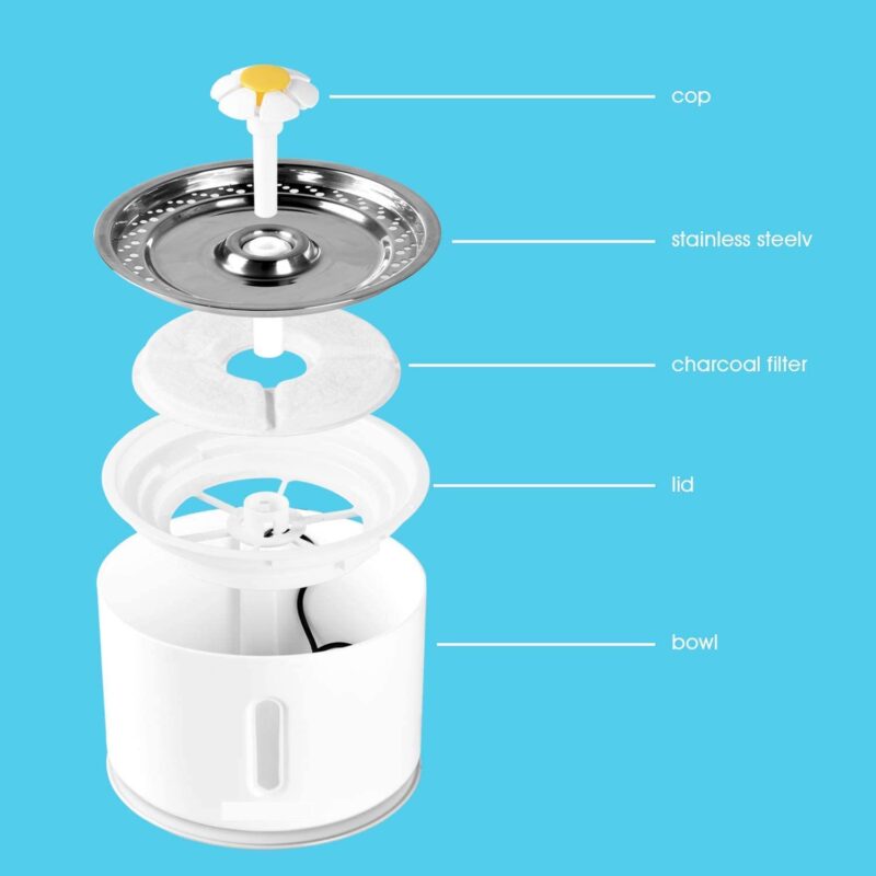 ⁦Pet Drinking Fountain Stainless Steel⁩ - الصورة ⁦3⁩