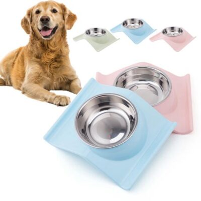 Stainless Steel & Plastic Pet Bowl