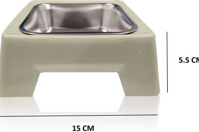 Stainless Steel & Plastic Pet Bowl Square