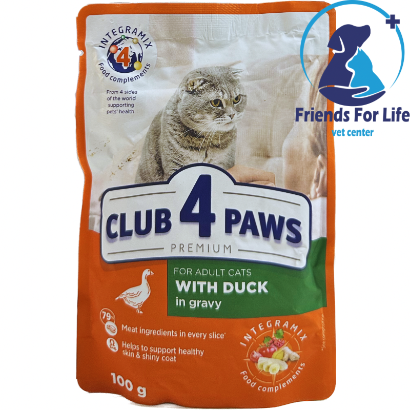 Club 4 Paws Premium For Adult Cats With Duck 100G * 4PCS