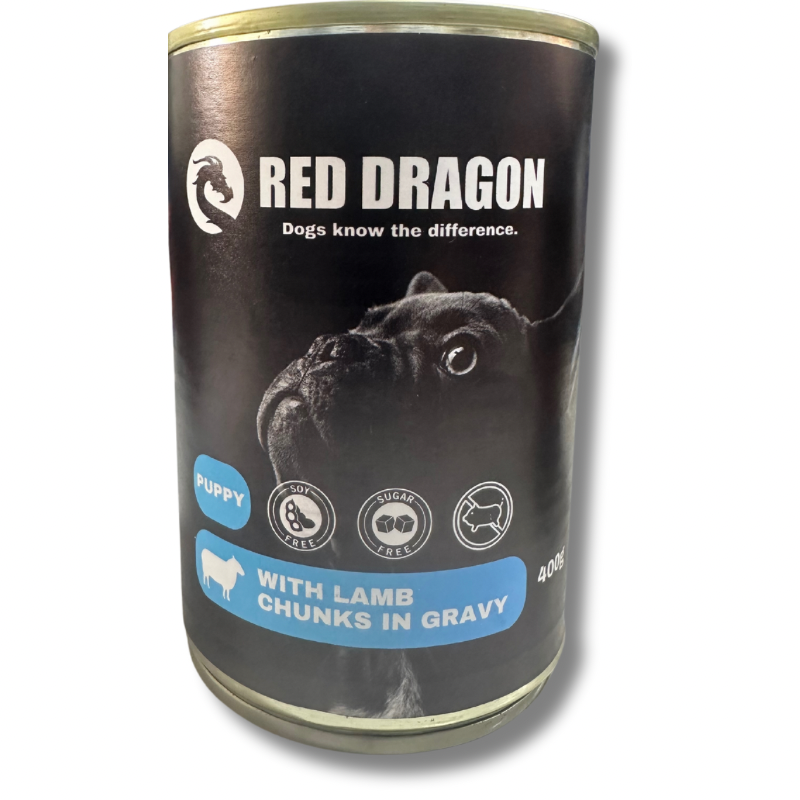 Red Dragon Lamb Chunks For Puppy Wet Food 400g