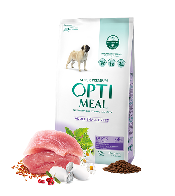Optimeal For Adult Dogs of Small Breeds – Duck 1.5kg