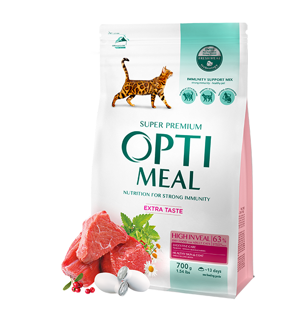 Optimeal For Adult Cats High in Veal 700g