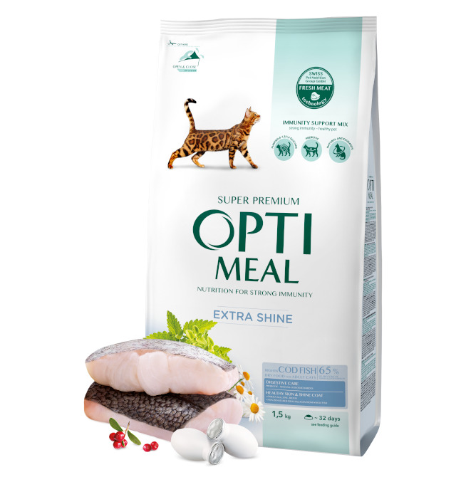 Optimeal For Adult Cats High in Cod Fish 1.5kg