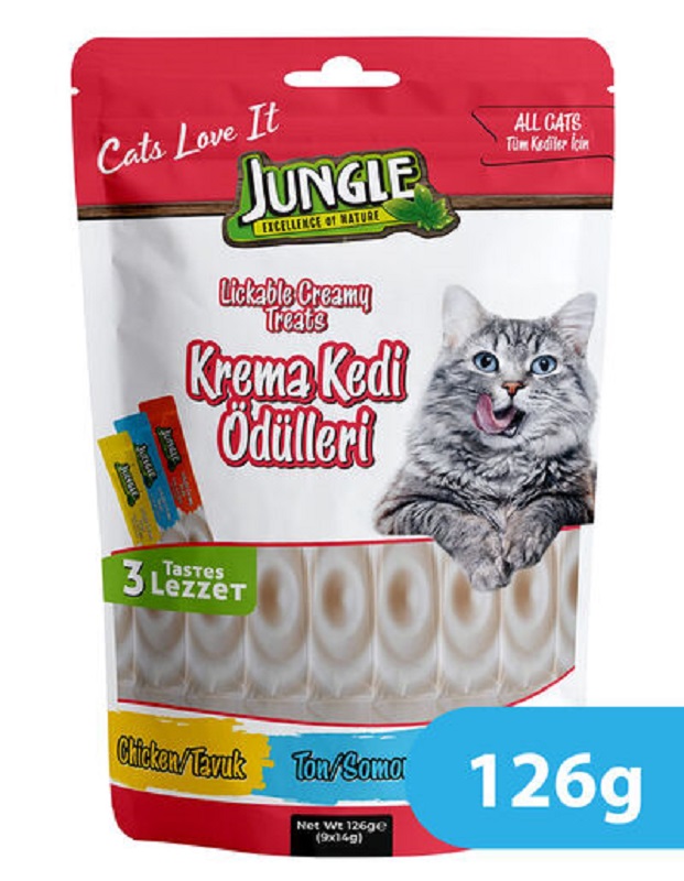 Jungle Lickable Creamy Treats  – 9 sachets per bag