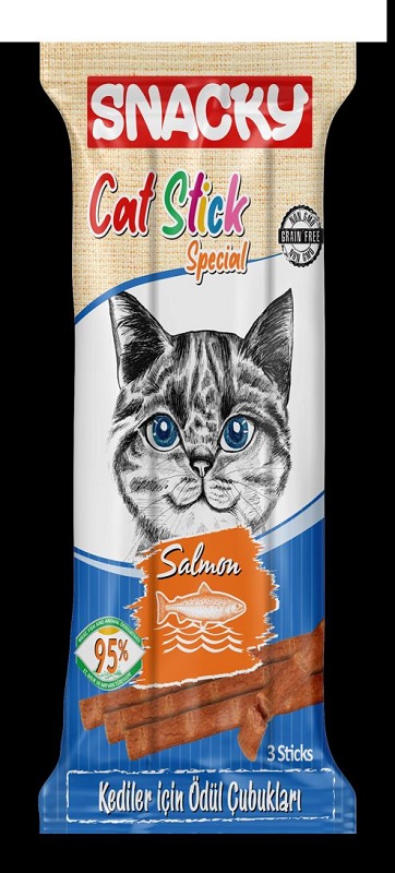 Snacky Cat Stick Special Salmon Grain-Free Cat Reward Stick 15gr (3 pieces)